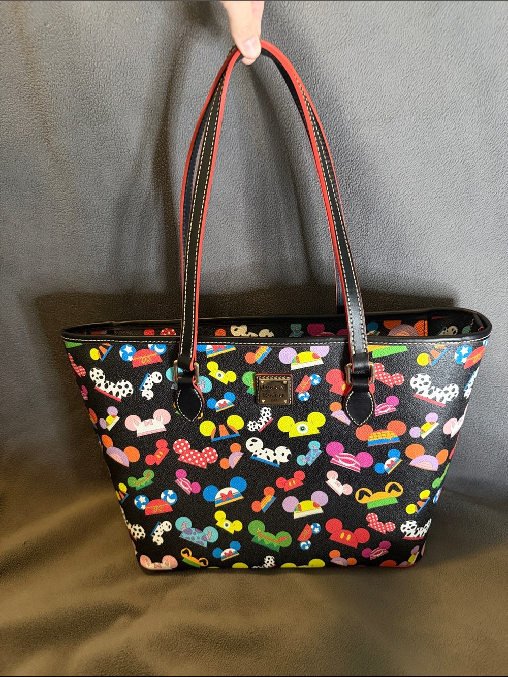 Dooney & Bourke Black Multicolor Mickey Ear Print Tote